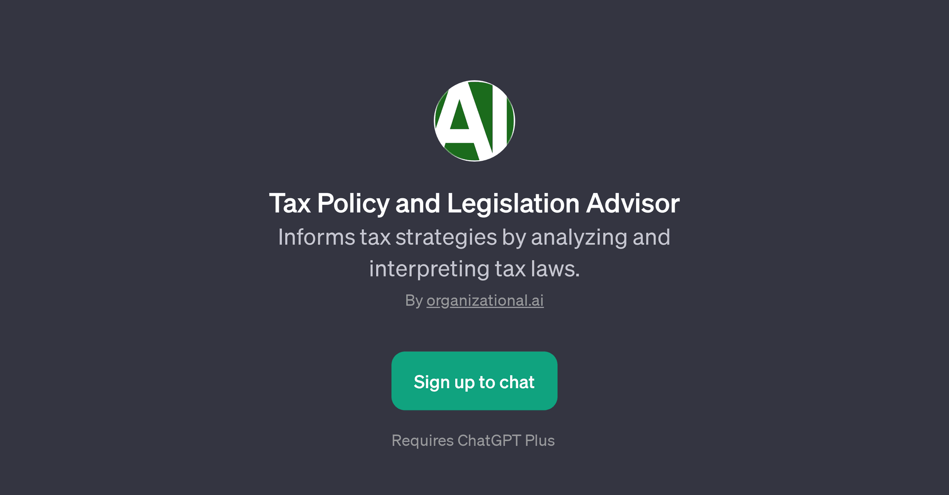 Tax Policy and Legislation Advisor GPT