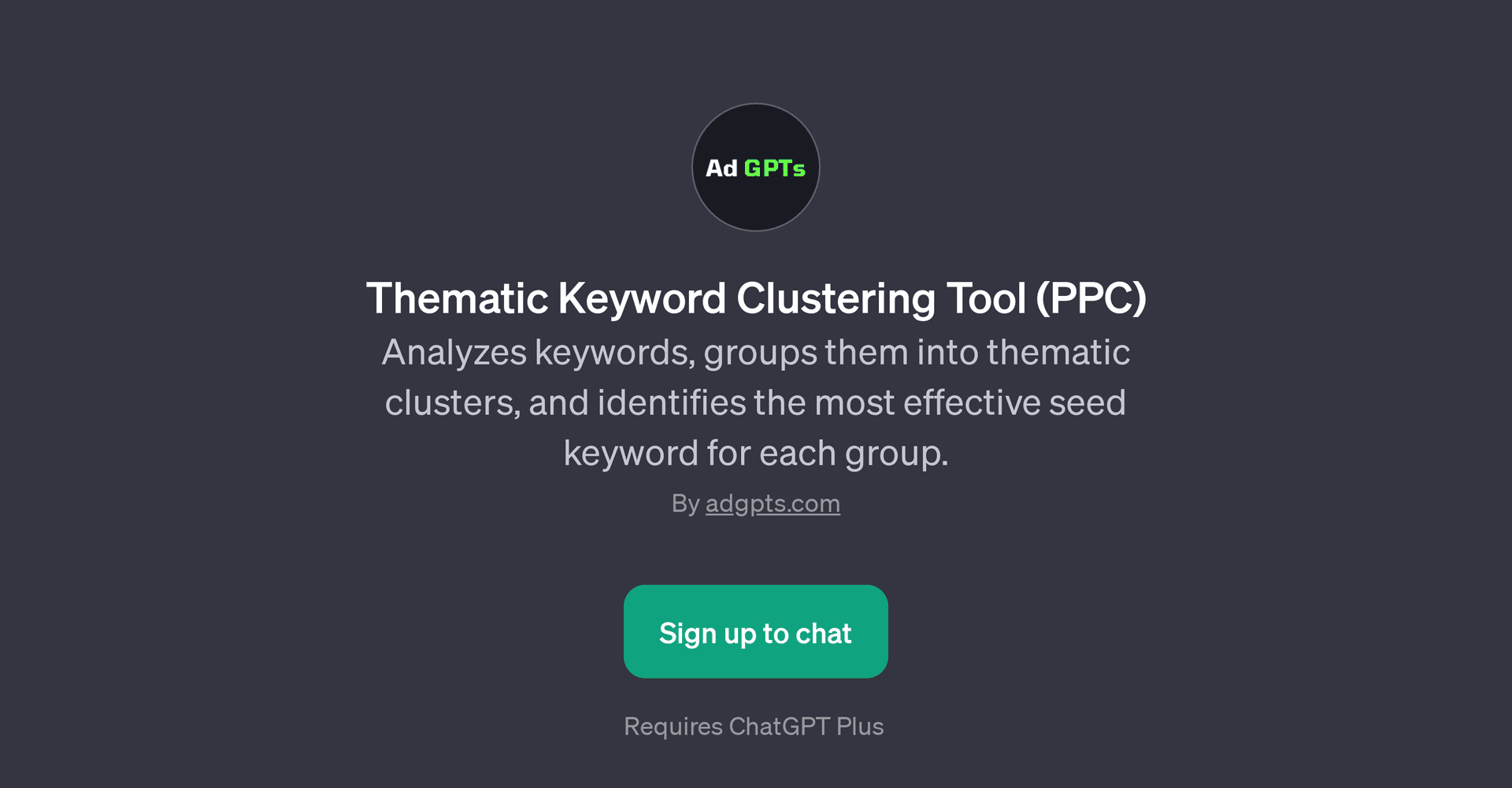 Thematic Keyword Clustering Tool (PPC)