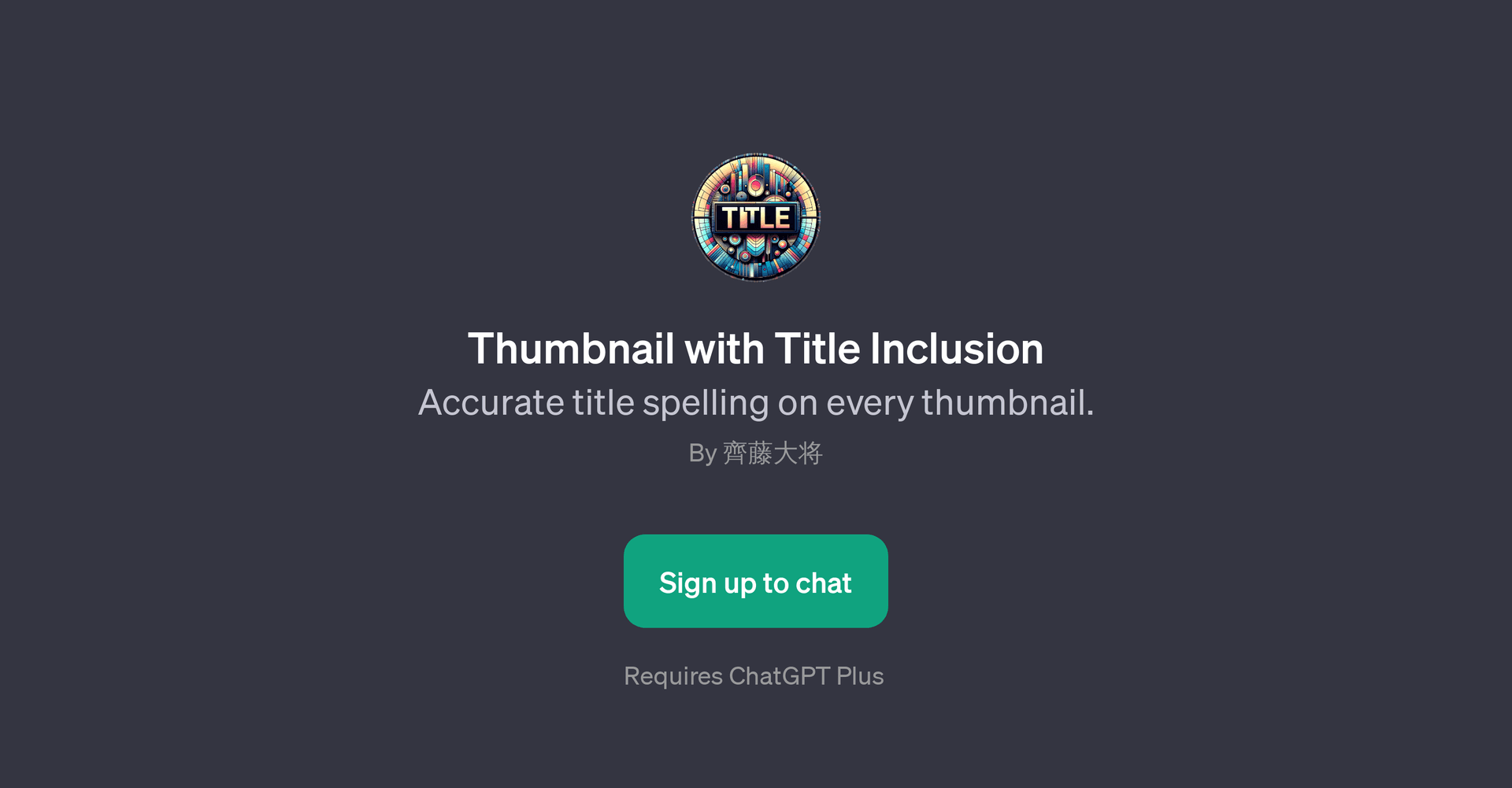 Thumbnail with Title Inclusion