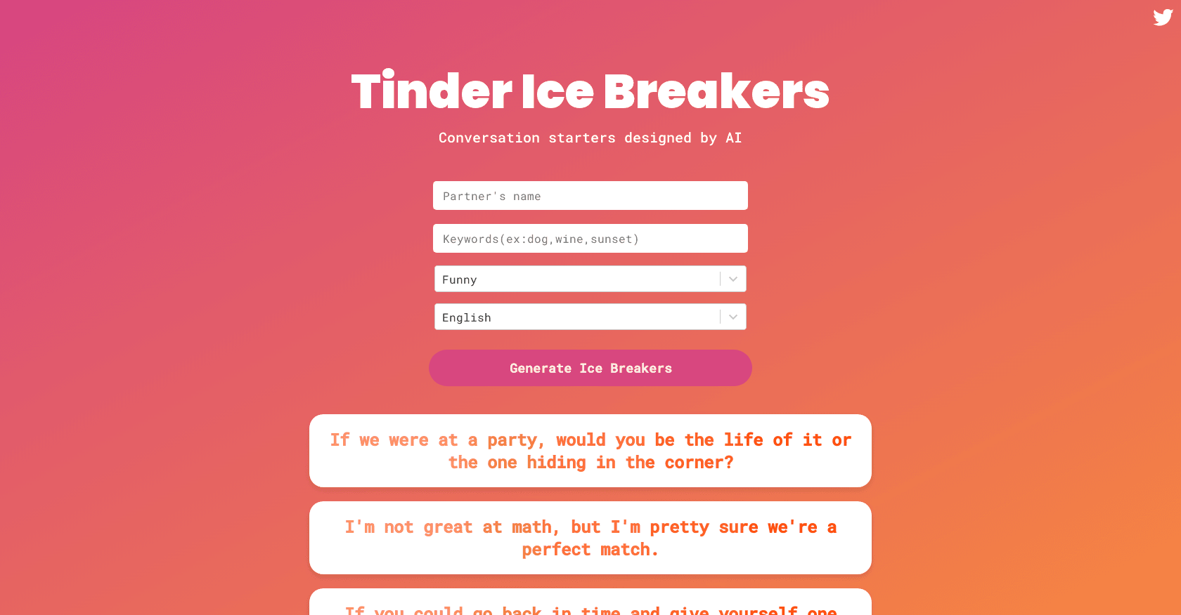 Tinder Ice Breakers