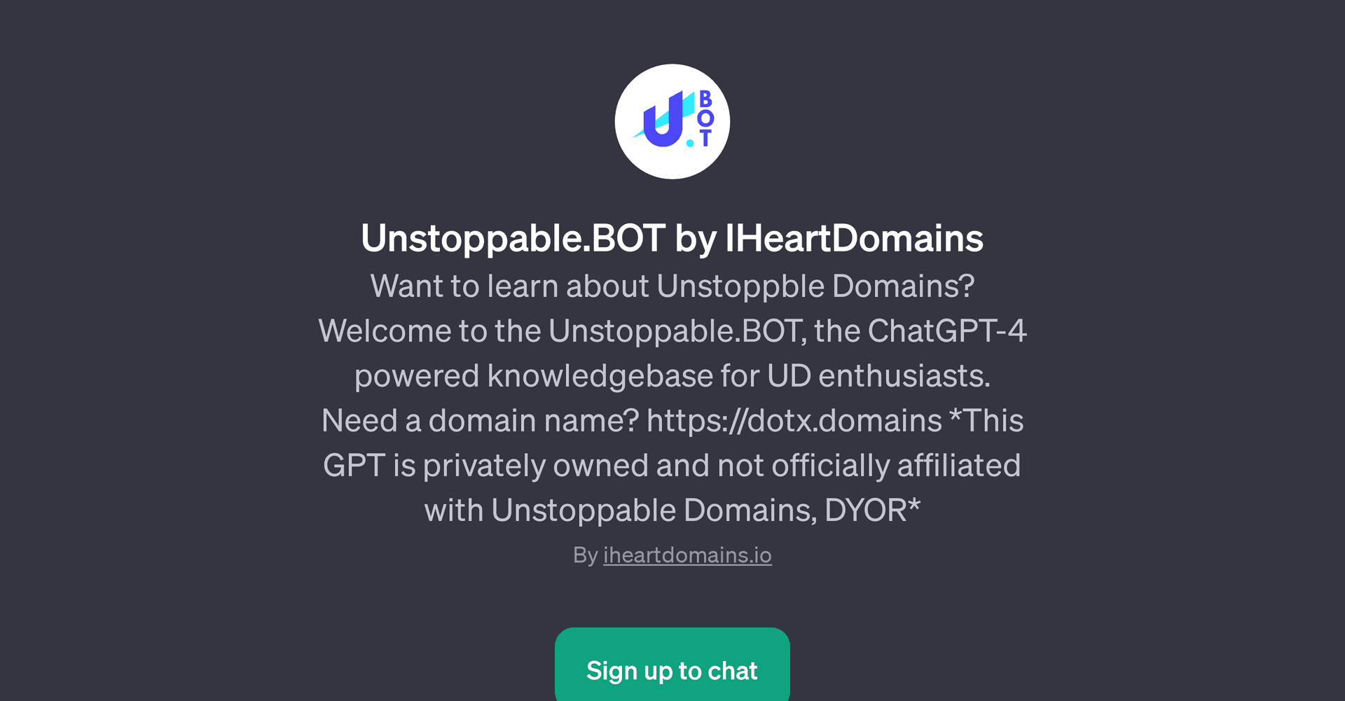 Unstoppable.BOT by IHeartDomains
