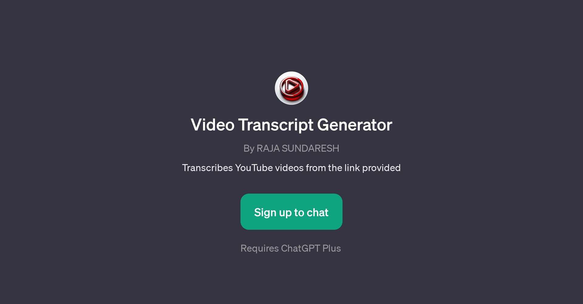 Video Transcript Generator
