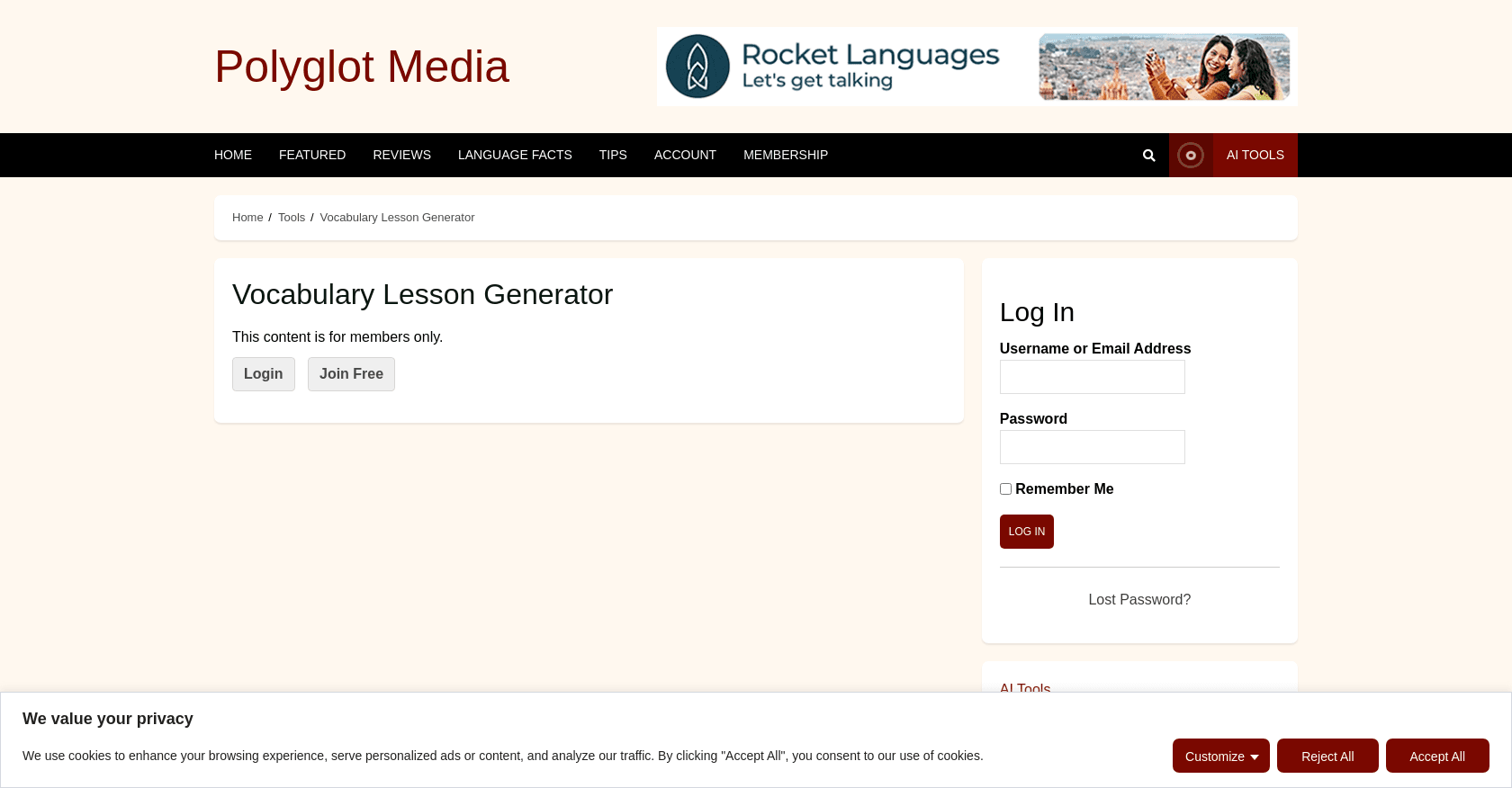 Vocabulary Lesson Generator