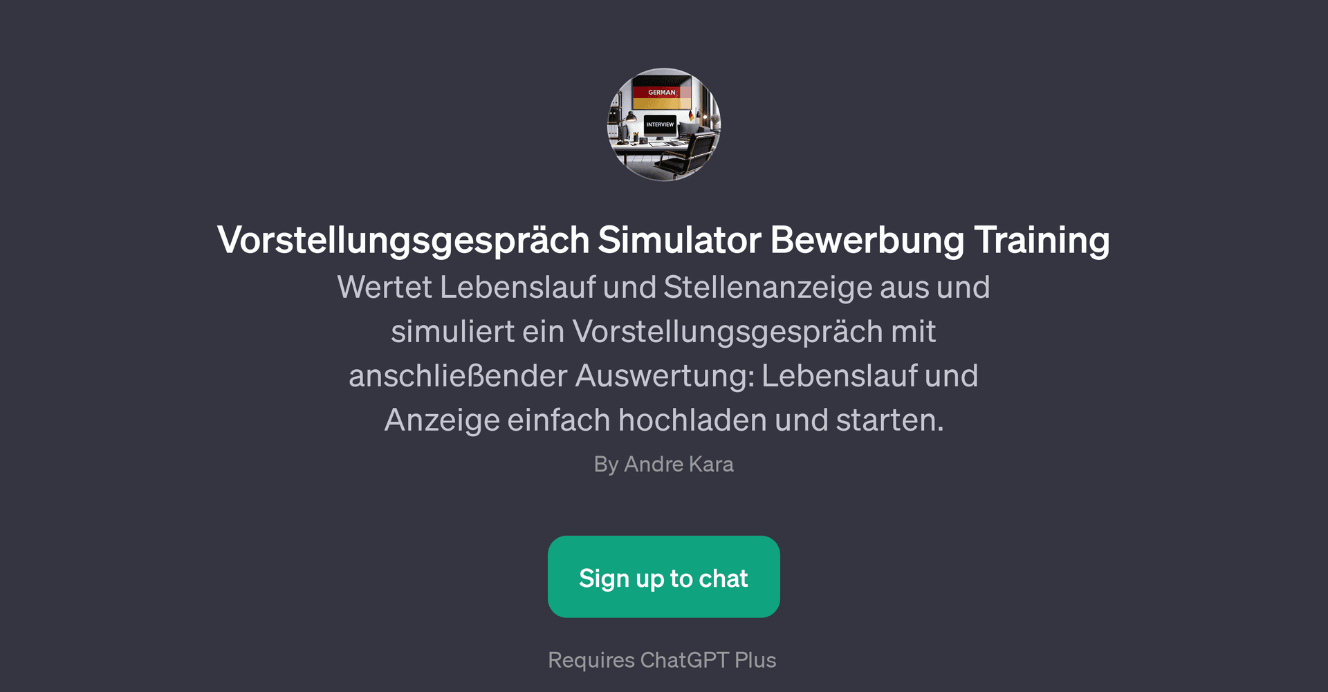 Vorstellungsgesprch Simulator Bewerbung Training