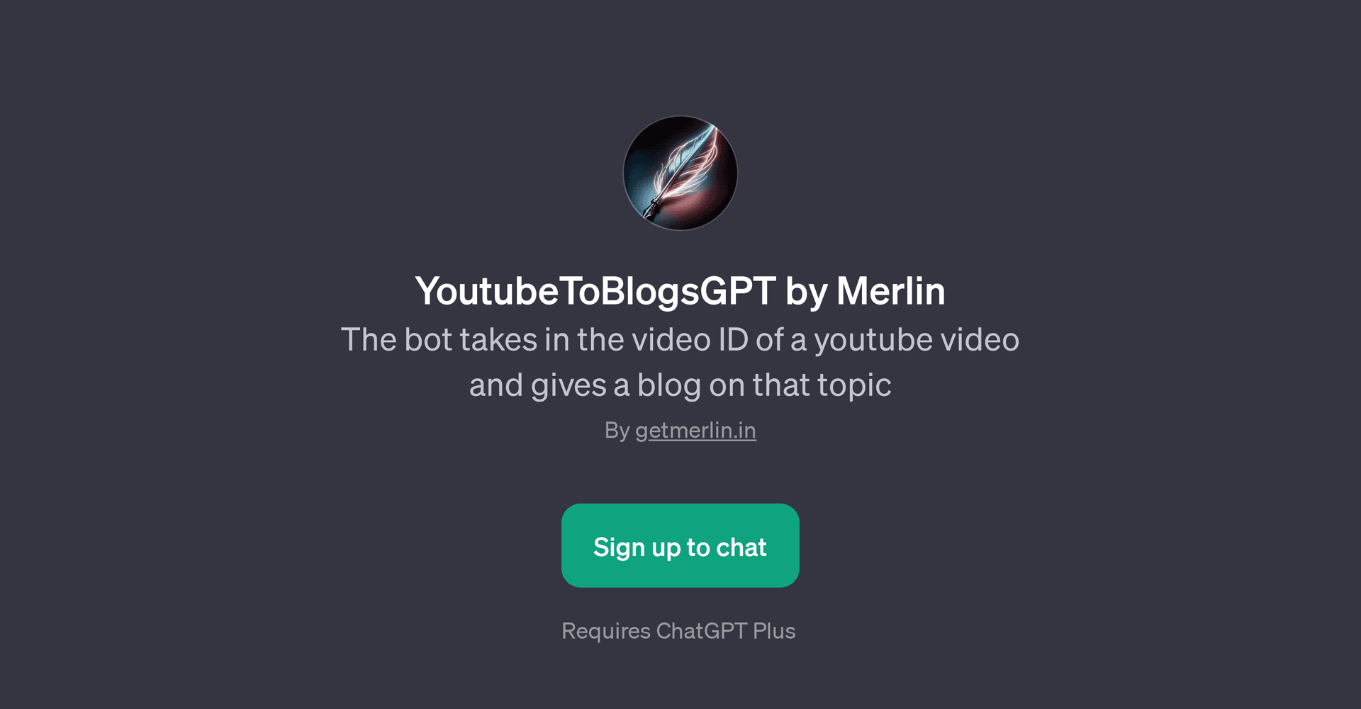YoutubeToBlogsGPT by Merlin